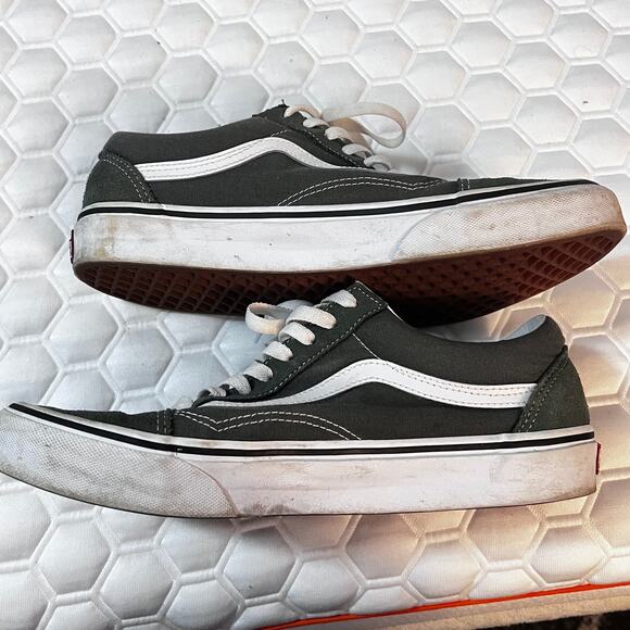Vans Old Skool Olive Green White Men’s Size 10 Classic Skate Shoes - Picture 4 of 7